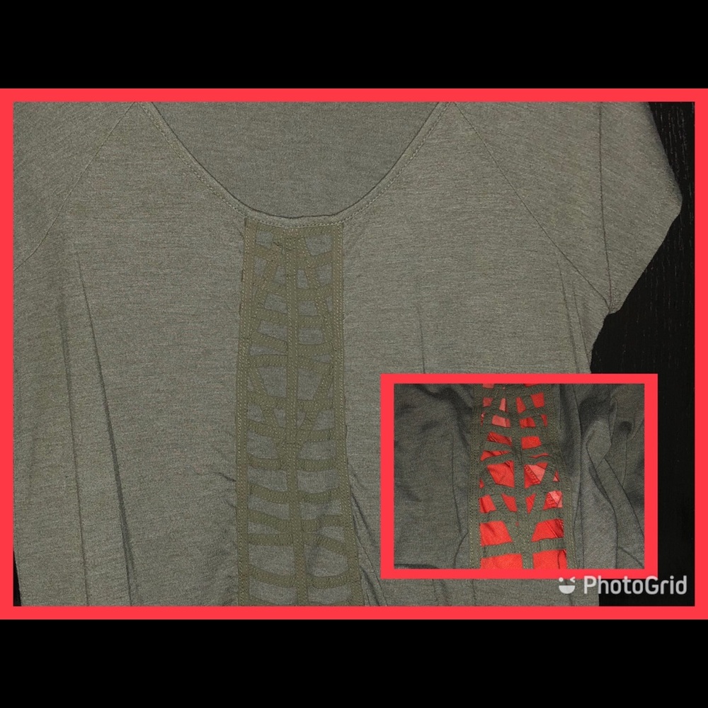 Short sleeve layering tee - front cut outs